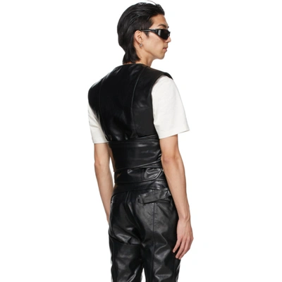 Shop Adyar Ssense Exclusive Black Leather Hug Vest