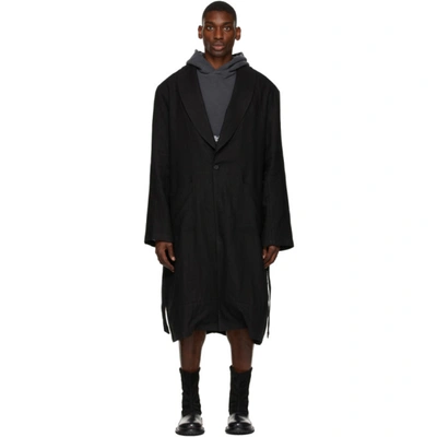 Shop Mr Saturday Black Linen 'where Life Is Just A State Of Mind' Robe