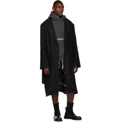 Shop Mr Saturday Black Linen 'where Life Is Just A State Of Mind' Robe