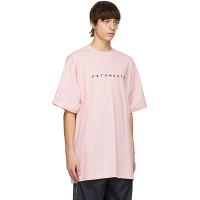 Shop Vetements Pink Friendly Logo T-shirt In Baby Pink 14619864