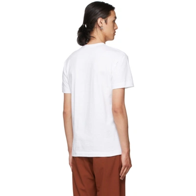 Shop Comme Des Garçons Play White & Gold Heart Patch T-shirt In 4 White