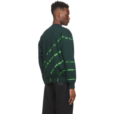 Shop Aries Black & Green Tie-dye 'no Problemo' Sweatshirt