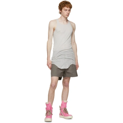 Shop Rick Owens Grey Basic Rib Tank Top In 61 Oyster