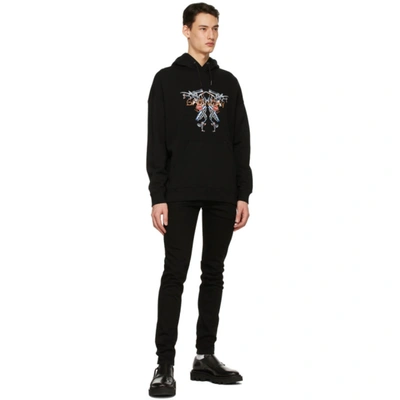 Shop Givenchy Black Neon Lights Hoodie In 001 Black