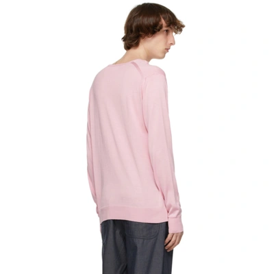 Shop Junya Watanabe Pink Silk Jersey Thin Sweater In 5 Pink