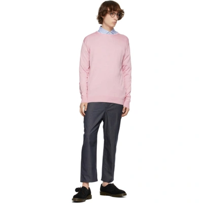 Shop Junya Watanabe Pink Silk Jersey Thin Sweater In 5 Pink