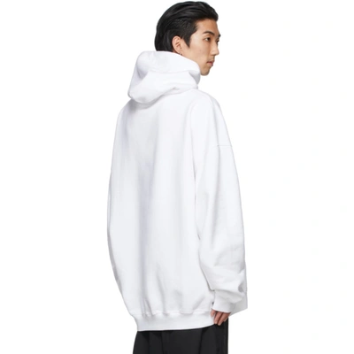 Shop Balenciaga White 'venezia' Large Fit Hoodie In 9094 White/grey