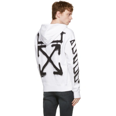 Shop Off-white White Spray Marker Hoodie In White Black