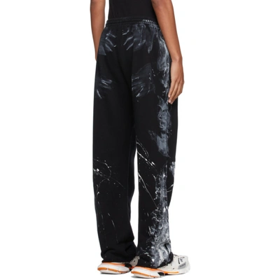 Shop Balenciaga Black Painter Lounge Pants In 1070 Black/white