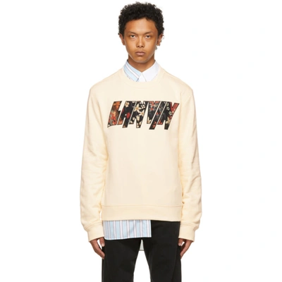 Shop Lanvin Off-white Logo Applied Sweatshirt In 021 Cream