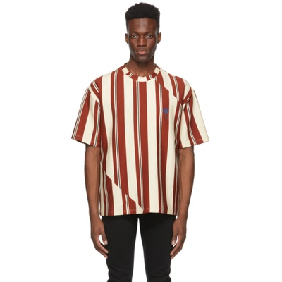 Shop Opening Ceremony Red & Off-white Striped Twisted T-shirt In Cinnamon