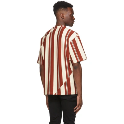 Shop Opening Ceremony Red & Off-white Striped Twisted T-shirt In Cinnamon