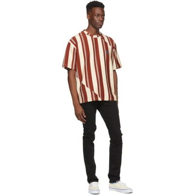 Shop Opening Ceremony Red & Off-white Striped Twisted T-shirt In Cinnamon