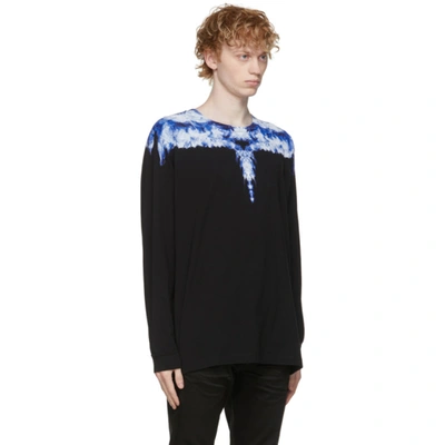 Shop Marcelo Burlon County Of Milan Black & Blue Wings Long Sleeve T-shirt