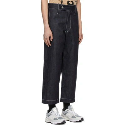 Shop Junya Watanabe Indigo Wide-leg Jeans In 1 Indigo