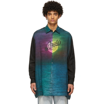 Shop Loewe Multicolor Paula's Ibiza Linen Printed Moon Shirt In 9990 Multicolor