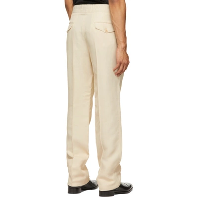 Shop Tom Ford Beige High Shine Atticus Trousers In 979r03 Lt B