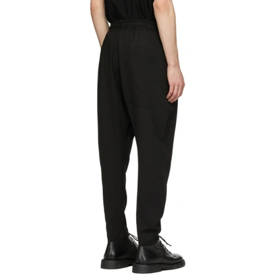 Shop Isabel Benenato Black Wool Drawstring Trousers In Blk 01