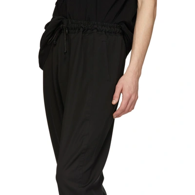 Shop Isabel Benenato Black Wool Drawstring Trousers In Blk 01