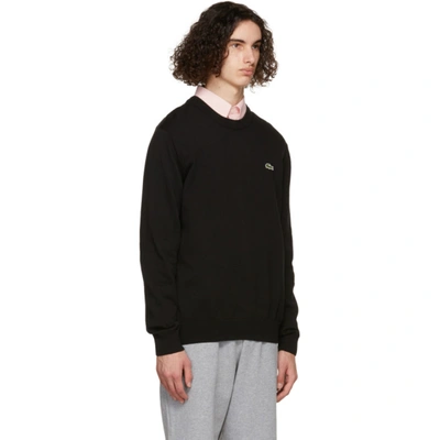 Shop Lacoste Black Organic Cotton Sweatshirt In 031 Black