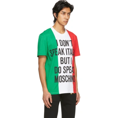 Shop Moschino Multicolor Italian Slogan T-shirt In A1888 Only