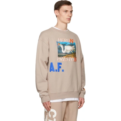 Shop Heron Preston Taupe Heron A.f. Sweatshirt In Taupe Blue