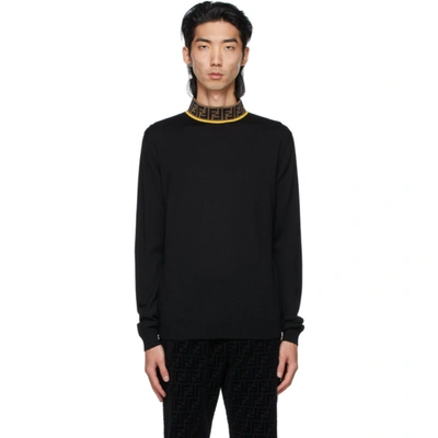 Shop Fendi Black Wool 'forever ' Sweater In F0g8t Blkyl