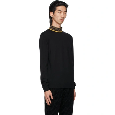 Shop Fendi Black Wool 'forever ' Sweater In F0g8t Blkyl