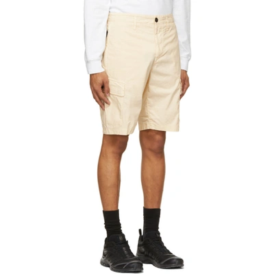 Shop Stone Island Off-white Bermuda Shorts In V0093 Ivory