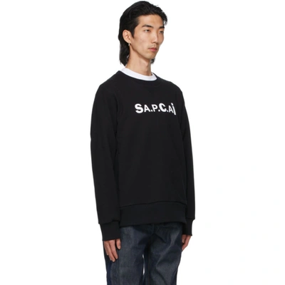 Shop Apc Black Sacai Edition Tani Sweatshirt In Lzz Black