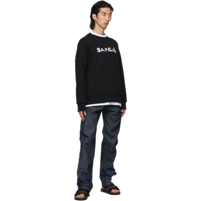 Shop Apc Black Sacai Edition Tani Sweatshirt In Lzz Black