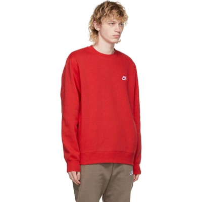 Shop Nike Red Fleece Nsw Club Sweatshirt In 657 Univers