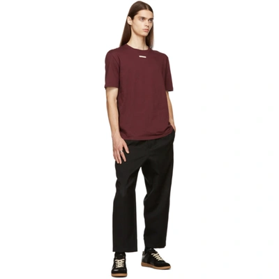 Shop Maison Margiela Burgundy Jersey T-shirt In 249 Bordeaux