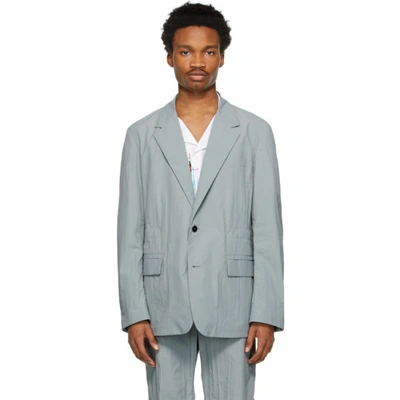 Shop Valentino Grey Nylon Sports Blazer In 093 Grigio