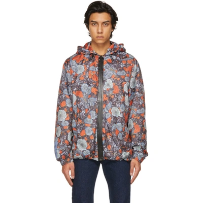 Shop Mcq By Alexander Mcqueen Blue & Orange Hooded Jacket In 6766 Lichen Orange