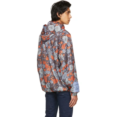 Shop Mcq By Alexander Mcqueen Blue & Orange Hooded Jacket In 6766 Lichen Orange