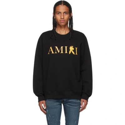 Shop Amiri Black & Gold Playboy Edition Reverse Bunny Sweatshirt In Black/gold