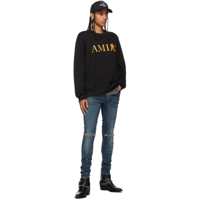 Shop Amiri Black & Gold Playboy Edition Reverse Bunny Sweatshirt In Black/gold