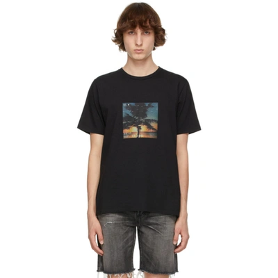 Shop Saint Laurent Black Vhs Sunset T-shirt In 1068 Blkmul