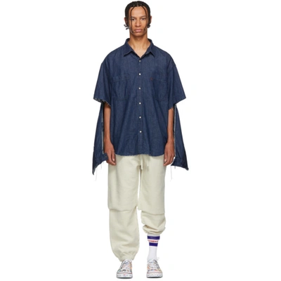 Shop Vetements Navy Levi's Edition Oversized Denim Shirt