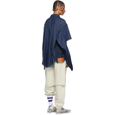 Shop Vetements Navy Levi's Edition Oversized Denim Shirt