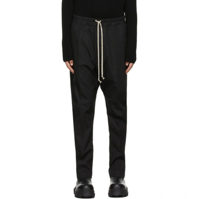 Shop Rick Owens Black Long Drawstring Trousers In 09 Black