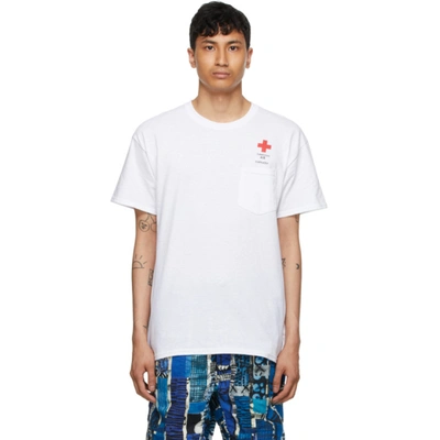 Shop Aïe White Cross Pocket T-shirt In Ae024 White