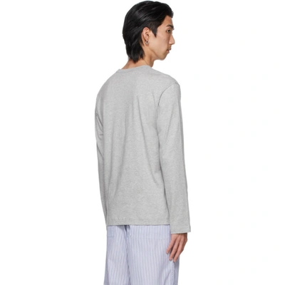Shop Comme Des Garçons Shirt Grey Logo Long Sleeve T-shirt In 2 Grey