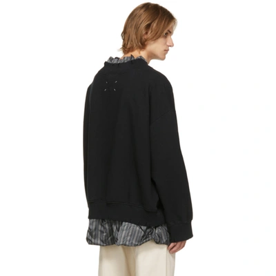 Shop Maison Margiela Black Layered Cotton Sweatshirt In 900 Black