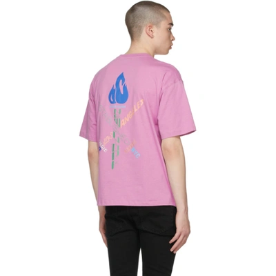 Shop Opening Ceremony Pink Word Torch T-shirt In Mauve Coba