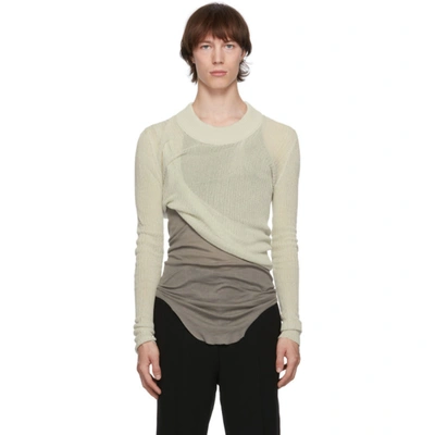 Shop Rick Owens Off-white Membrane Subhuman Sweater In 61 Oyster