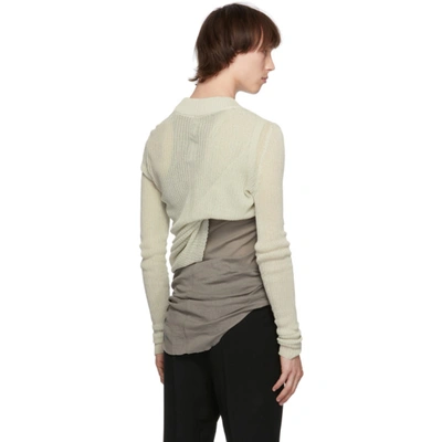 Shop Rick Owens Off-white Membrane Subhuman Sweater In 61 Oyster