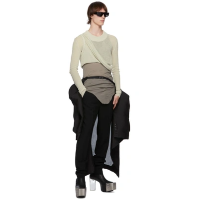 Shop Rick Owens Off-white Membrane Subhuman Sweater In 61 Oyster