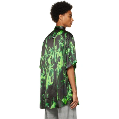 Shop Vetements Black & Green Smoke Fluid Short Sleeve Shirt
